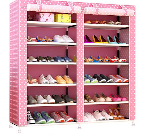 Non-woven Double Row Multi-layer Shoe Cabinet - MIKASO HOME